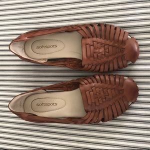brown leather soft sole huaraches size 8
